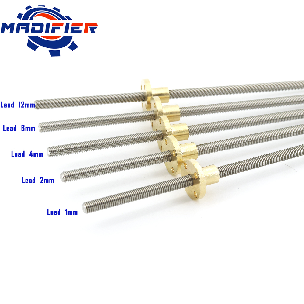 Lead Screw 8Mm - 304 stainless steel T6 screw length