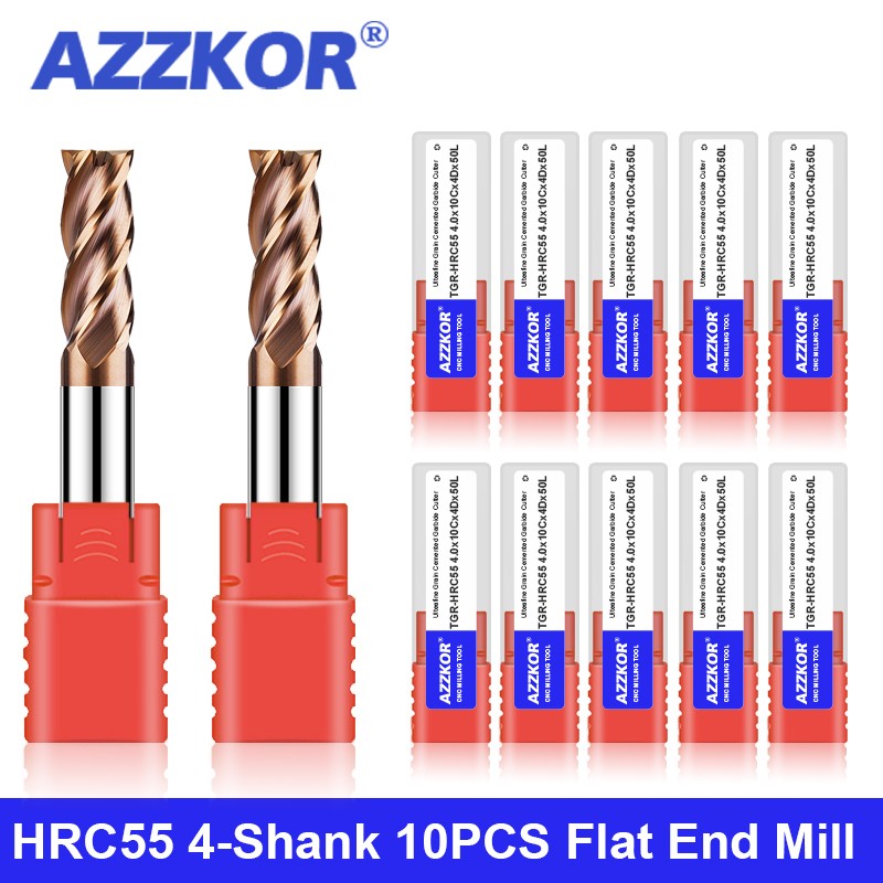 End Mill Set - AZZKOR HRC55 5PCS 10PCS Milling Cutter