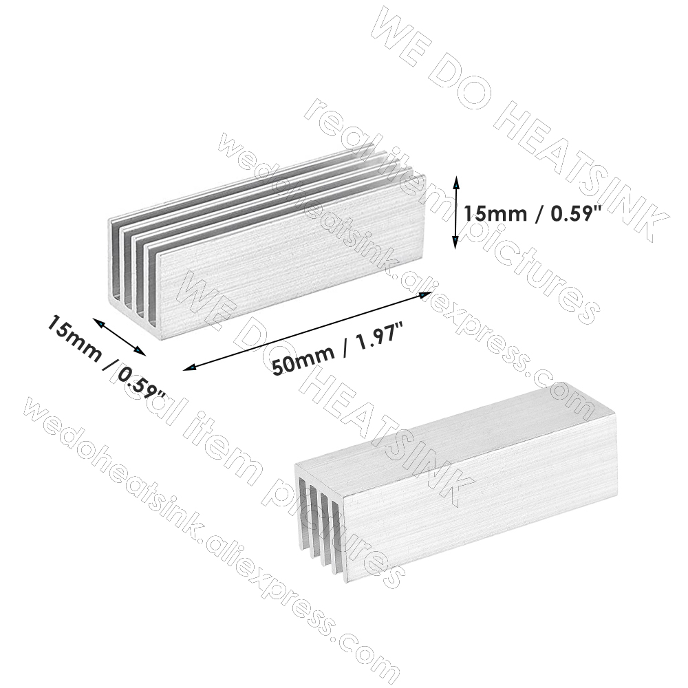 WE DO HEATSINK 50x15x15mm With - Aluminium Extrusion ulasan dan harga