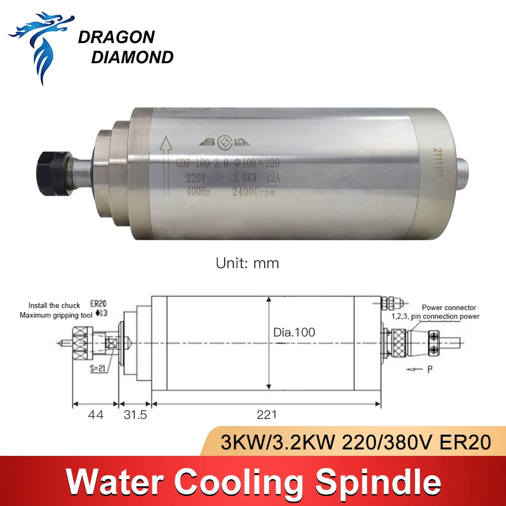 3KW Water Cooling Cooled Spind - Water Cooled Spindle ulasan dan harga
