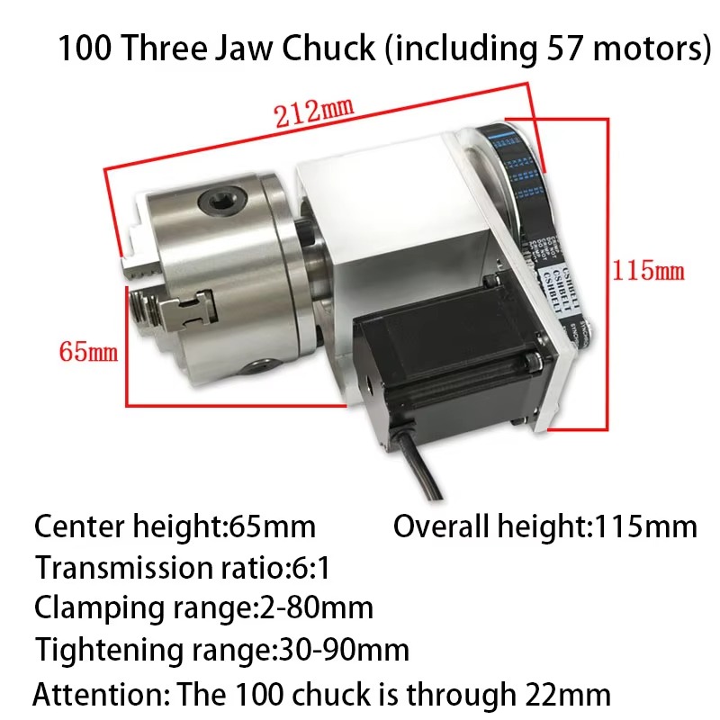 Precision Chuck Tailstock 4 Ja - Nema23 Stepper ulasan dan harga