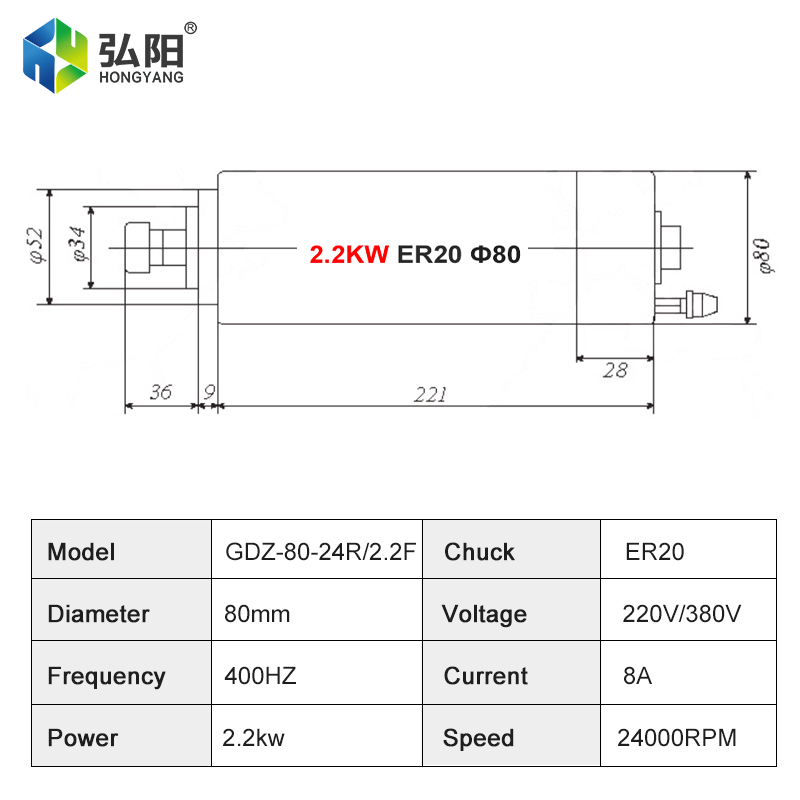 HONGYANG Compact Water Cooled  - Water Cooled Spindle ulasan dan harga